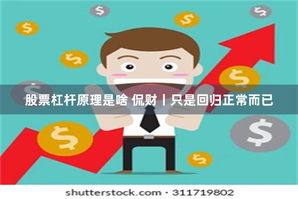 股票杠杆原理是啥 侃财丨只是回归正常而已