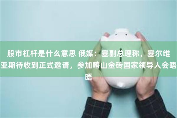 股市杠杆是什么意思 俄媒：塞副总理称，塞尔维亚期待收到正式邀请，参加喀山金砖国家领导人会晤