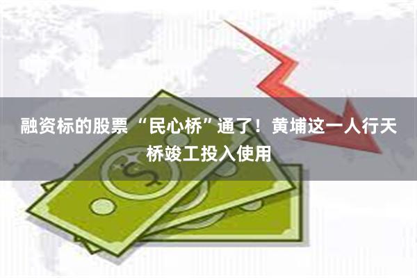 融资标的股票 “民心桥”通了！黄埔这一人行天桥竣工投入使用