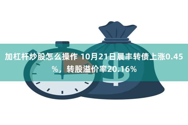 加杠杆炒股怎么操作 10月21日晨丰转债上涨0.45%，转股溢价率20.16%